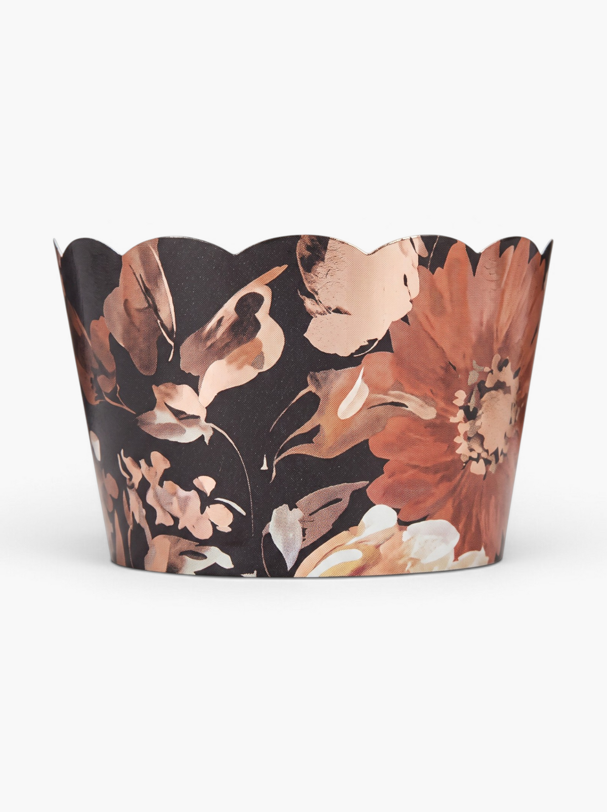 Black Floral Sepia Rustic Cupcake Wrappers