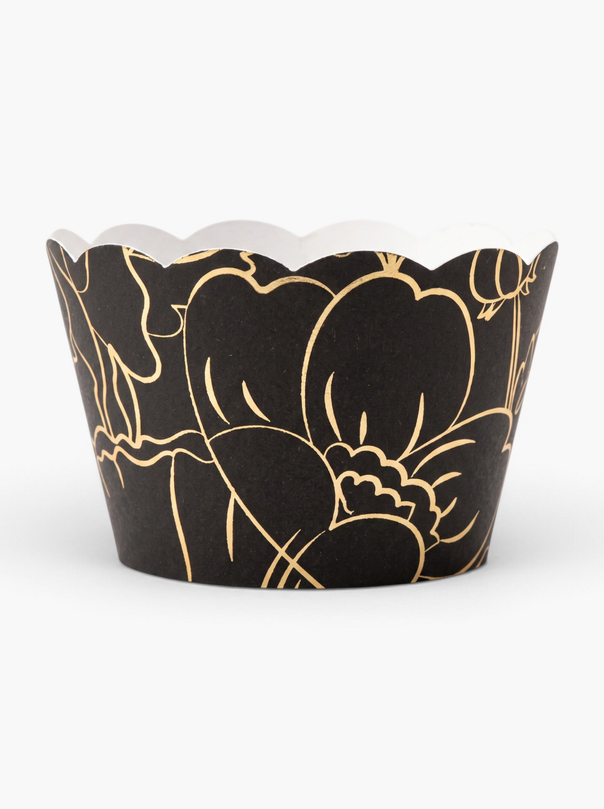 Black and Gold Floral Cupcake Wrapper