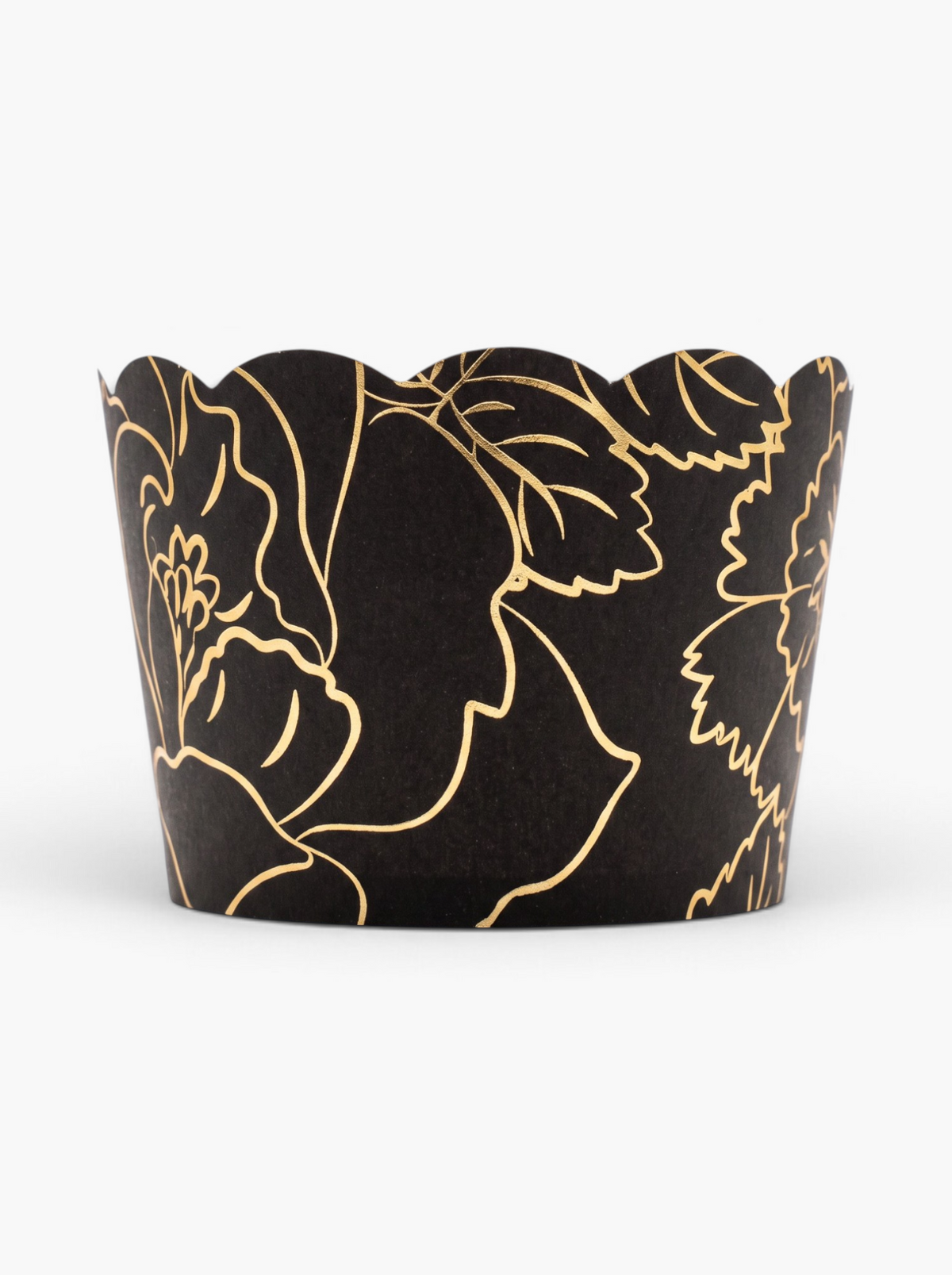 Black and Gold Floral Cupcake Wrapper