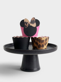 Black, Leopard and Pink Minnie Mouse Cupcake Wrappers