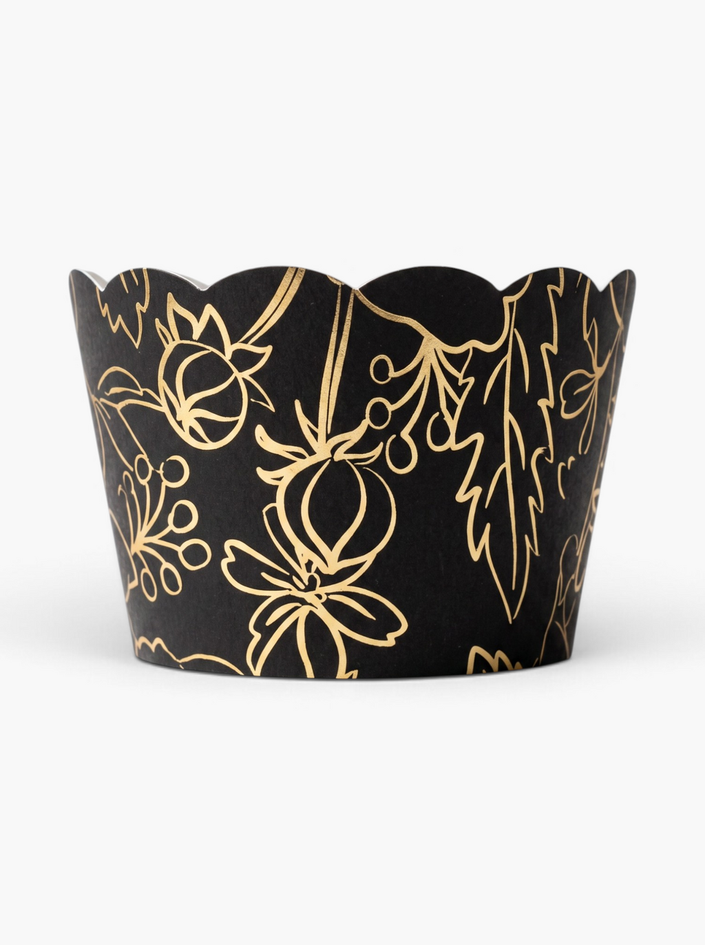 Black and Gold Floral Cupcake Wrapper