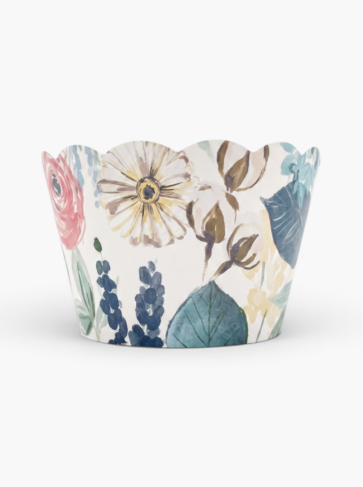 Blue Wedding, Rustic Floral Cupcake Wrappers