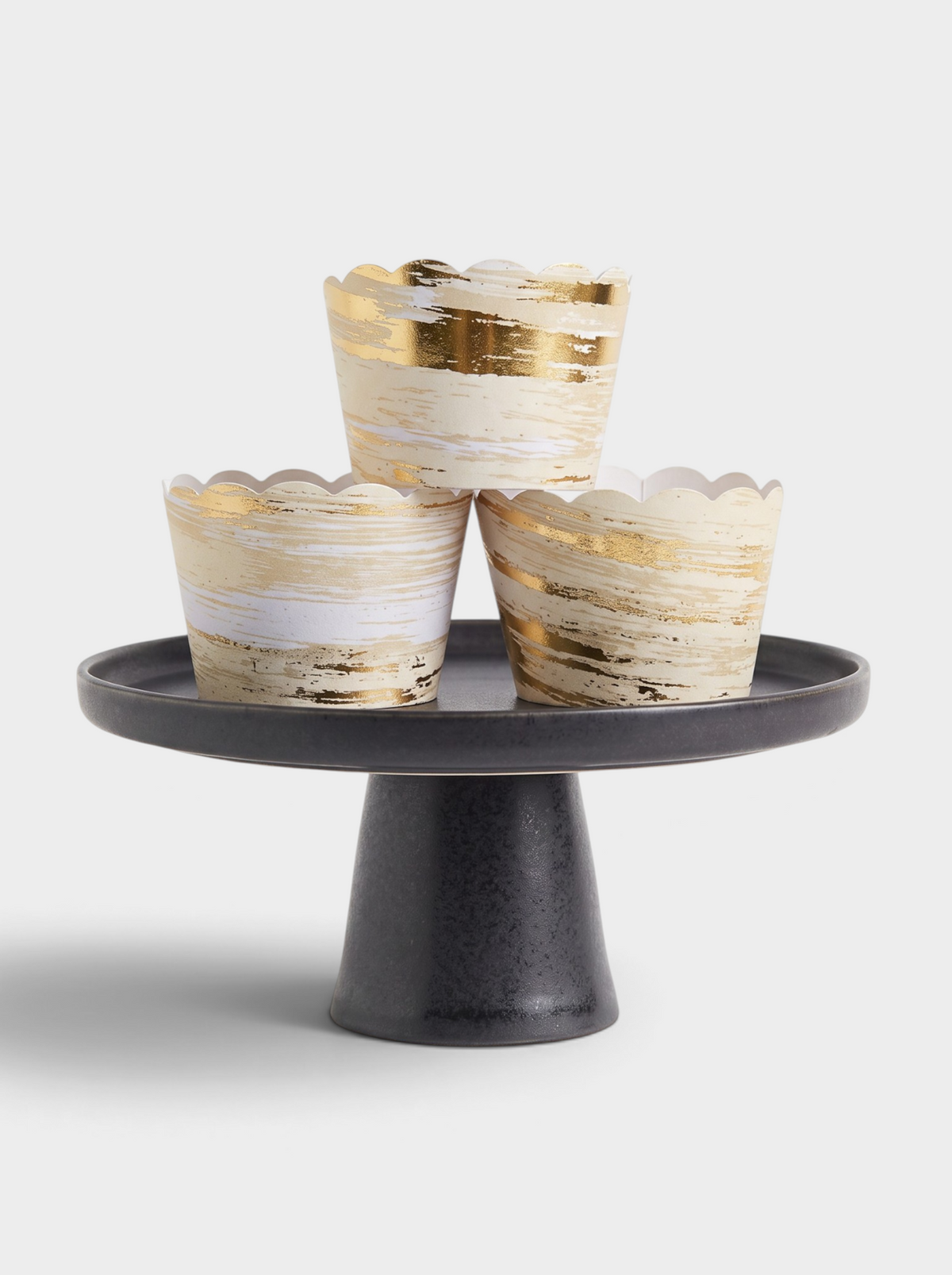 Cream and Gold Brushed Foil Cupcake Wrappers