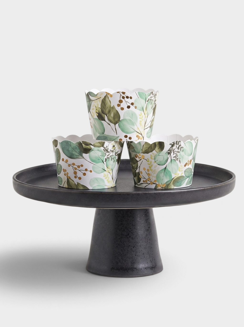 Eucalyptus With Gold Foil Accents Cupcake Wrappers