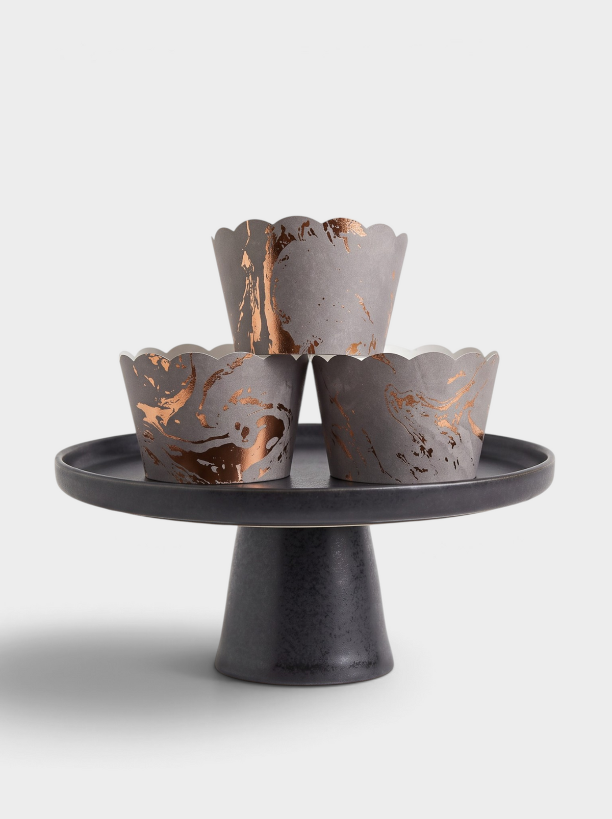 Grey and Rose Gold Foil Cupcake Wrappers