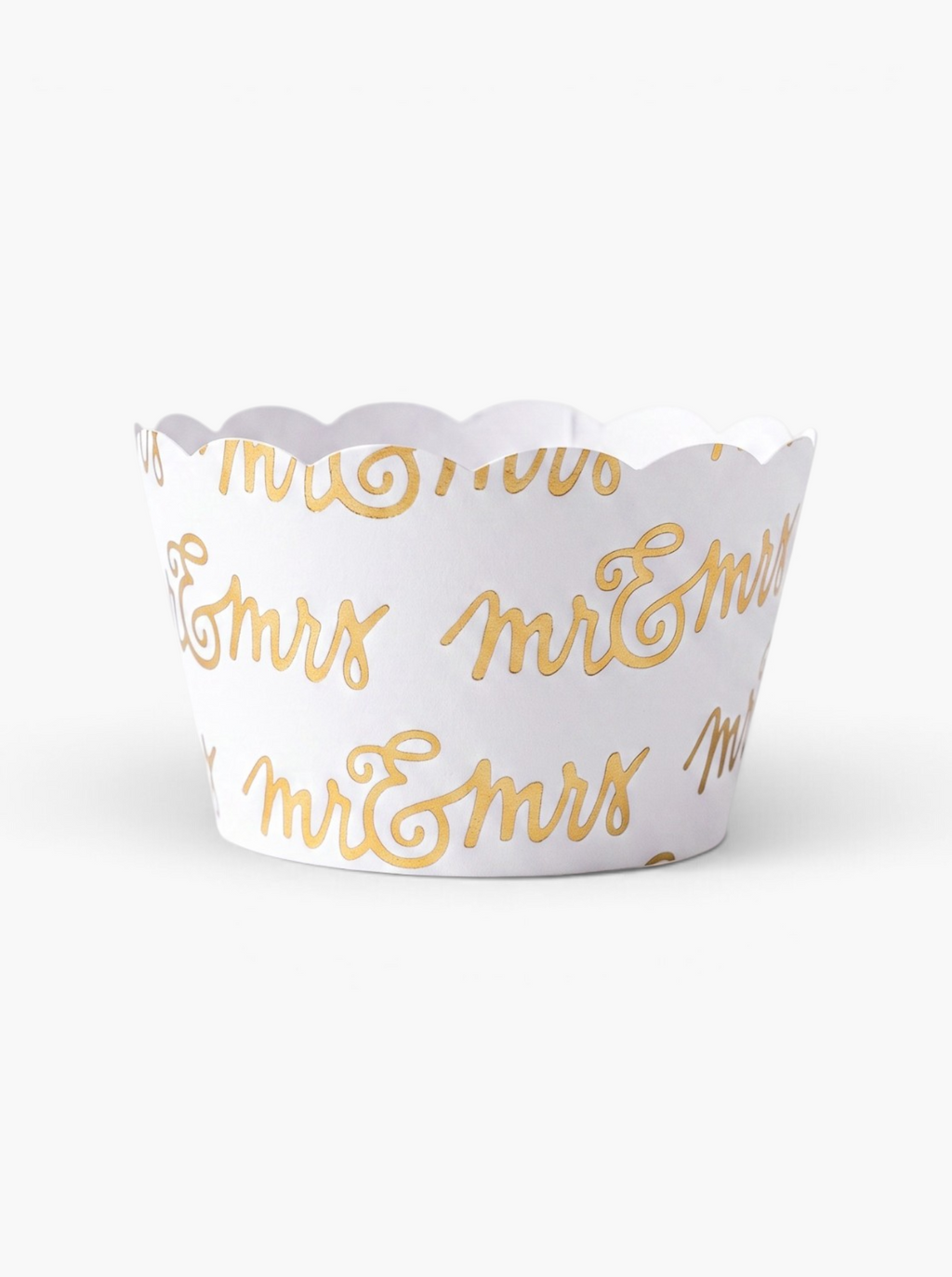 White and Gold Mr. & Mrs. Cupcake Wrappers