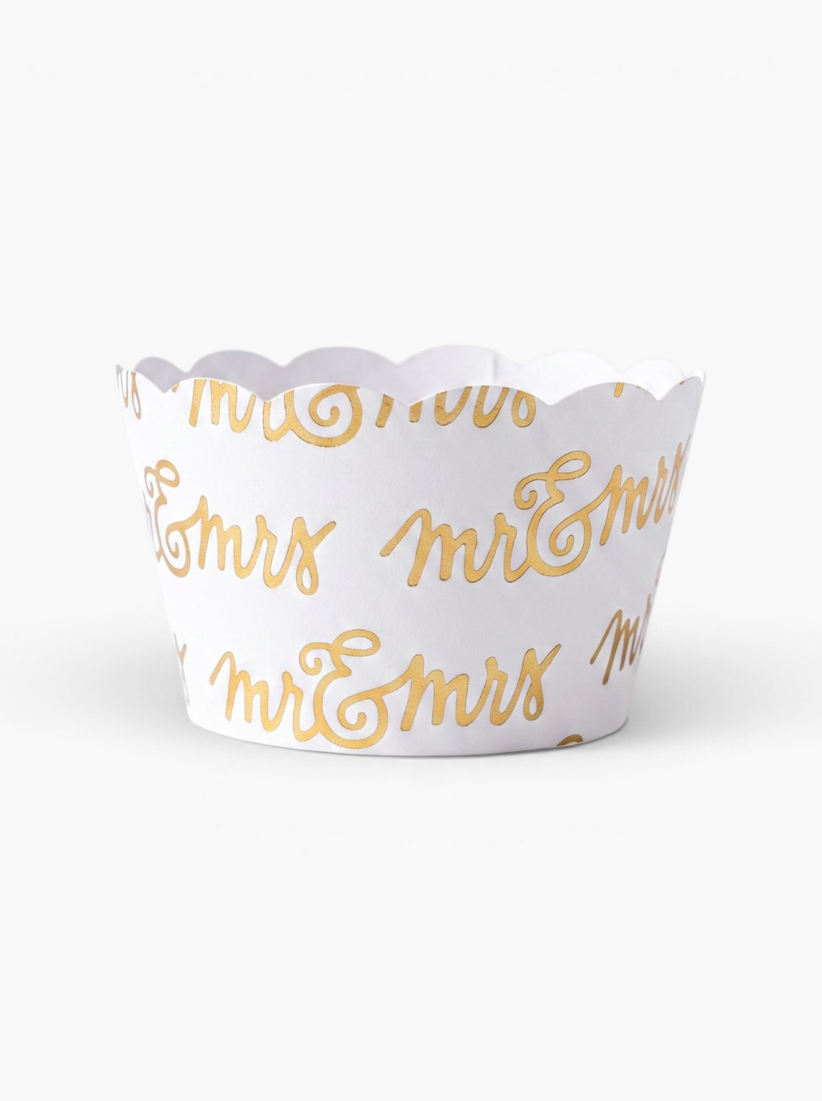 White and Gold Mr. & Mrs. Cupcake Wrappers