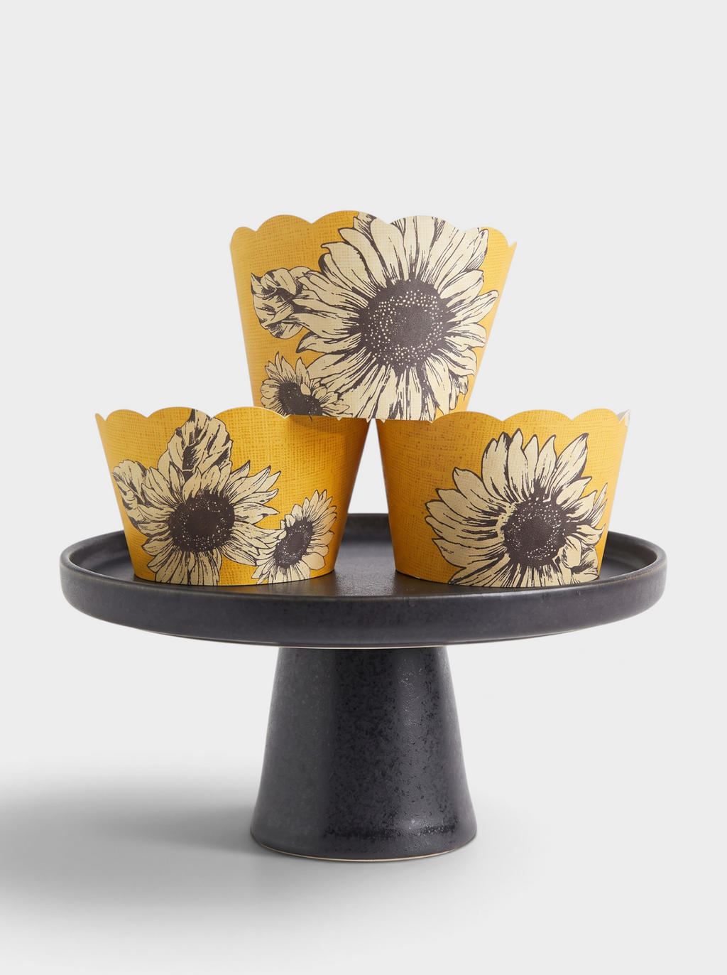 Mustard Yellow Sunflower Cupcake Wrappers