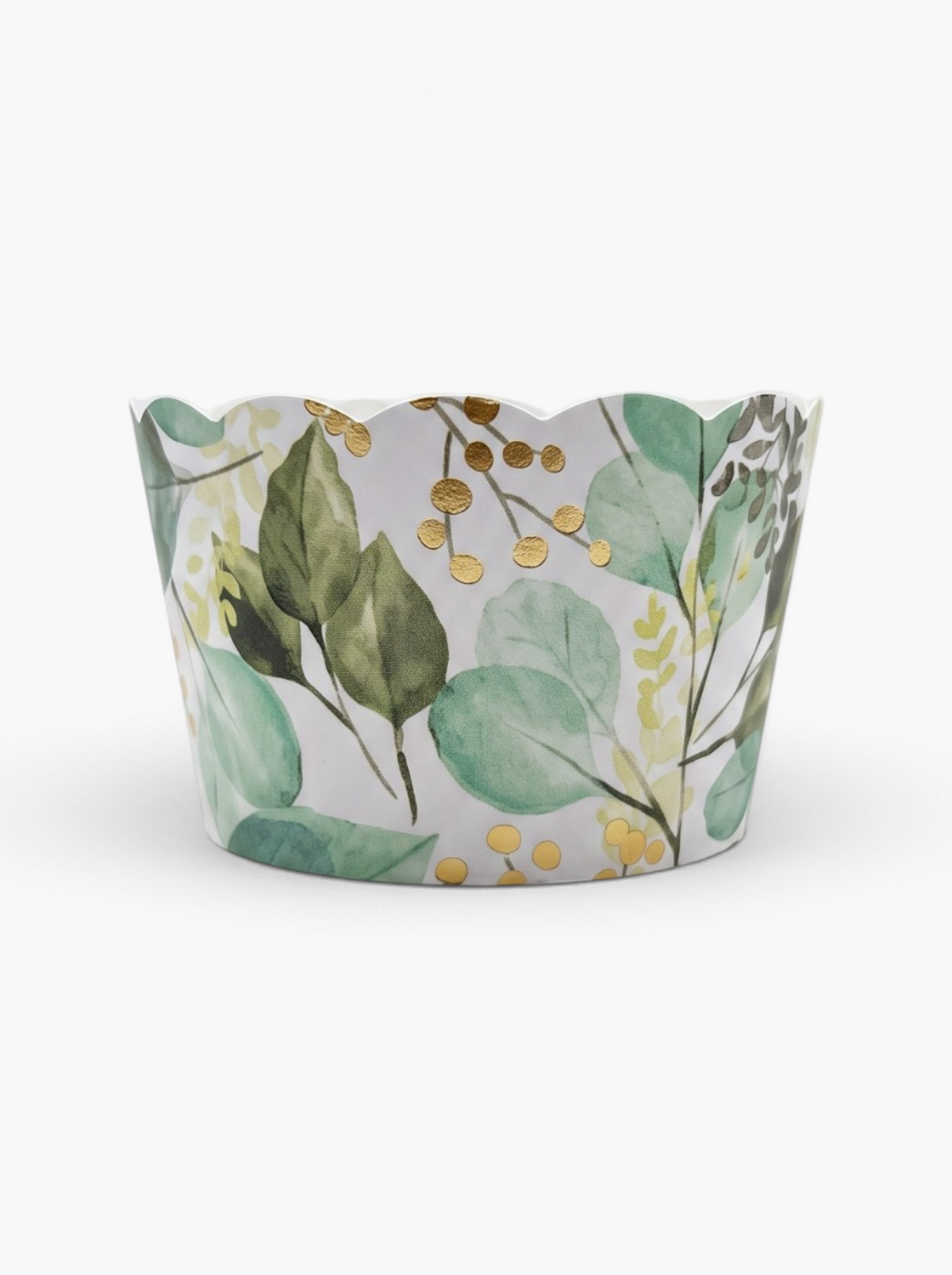 Eucalyptus With Gold Foil Accents Cupcake Wrappers