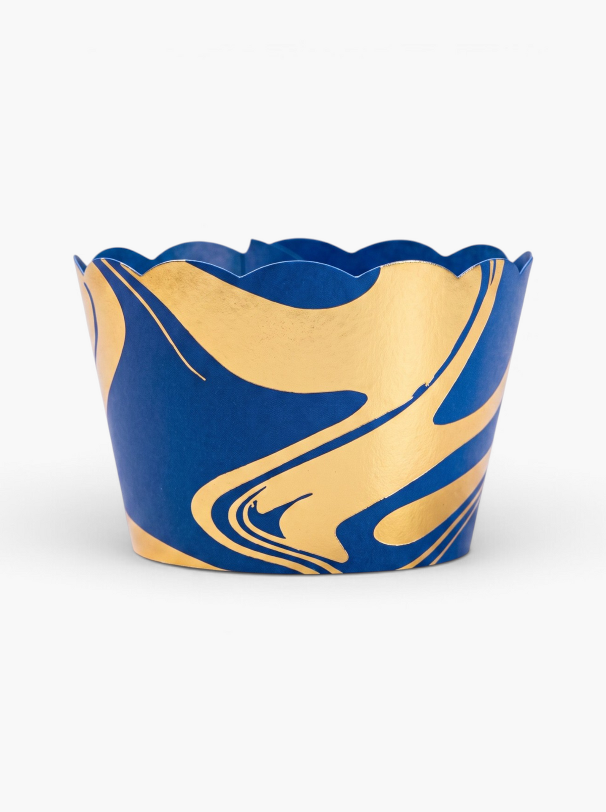Royal Blue and Gold Foil Cupcake Wrappers