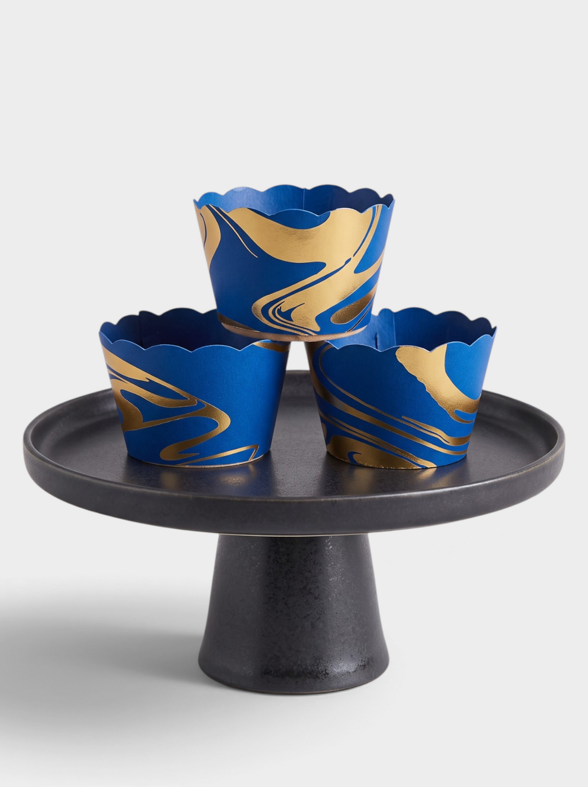 Royal Blue and Gold Foil Cupcake Wrappers
