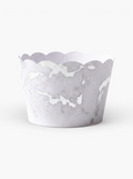 White and Silver Marble Cupcake Wrappers