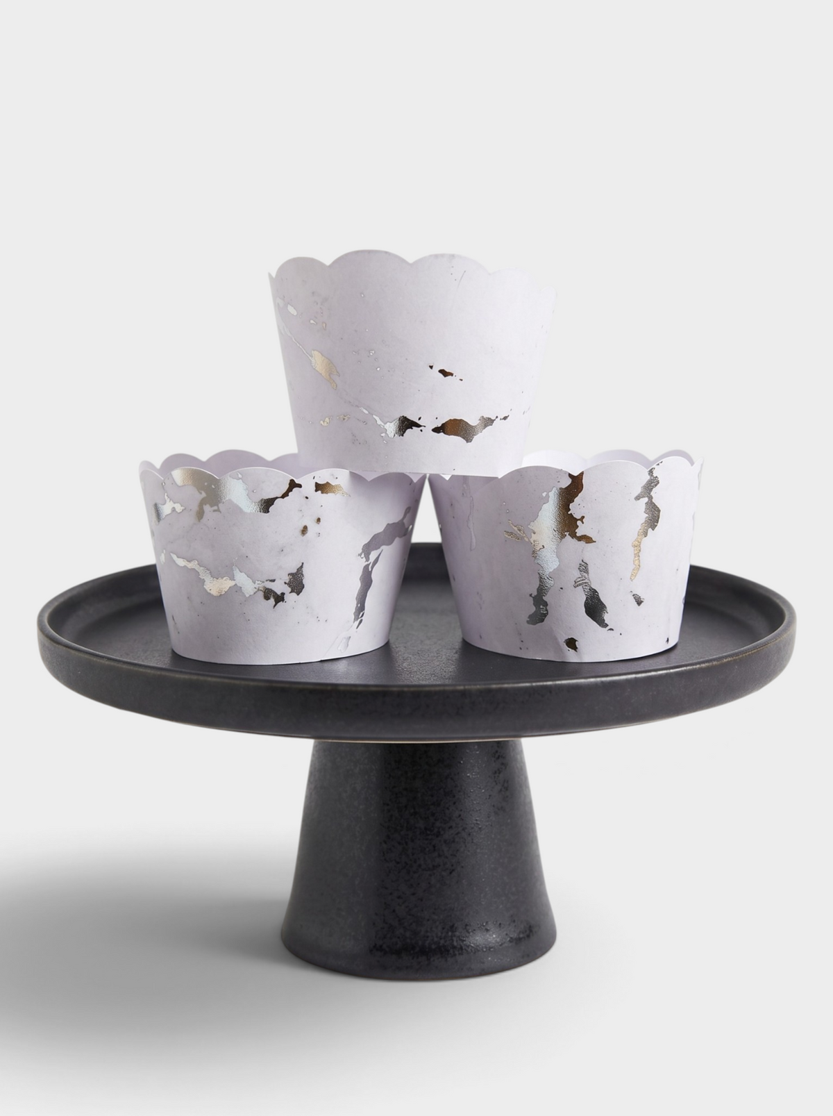 White and Silver Marble Cupcake Wrappers